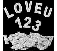 Willbond 37 Autocollants Lettre Strass Bling en Cristal, 6,5 cm de Haut | Stickers Auto-Adhésifs, avec Symboles Numéros Alphabet, pour Art Artisanat Vêtements DIY Décoration