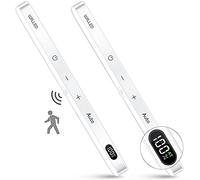 WILLED LED Lampe de Placard 60 LED, Affichage des Niveaux de Batterie, Rechargeable USB Sans Fil Lampe d'Armoire à Détecteur de Mouvement, Éclairage LED pour Escalier Cuisine Couloir (2 Pack)