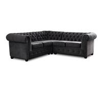 Lisa design canapé d'angle velours - Gris foncé