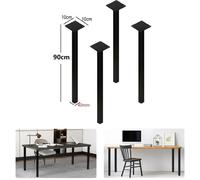 Willonin® 4pcs Pied de Table 90cm pour table bureau, Support de table en métal et Profil Carré 40x40 mm, Anti-corrosion cuisine