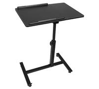 Willonin Bureau Debout Mobile avec 4 roulettes,Table de Lit à roulettes, Table pour Lit Médicalisé,Bureau Debout Mobile,Large Table Roulante Réglable en Hauteur (A,61 * 44 * 65/95CM,Noir)