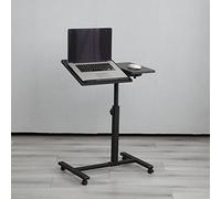 Willonin Bureau Debout Mobile avec 4 roulettes,Table de Lit à roulettes, Table pour Lit Médicalisé,Bureau Debout Mobile,Large Table Roulante Réglable en Hauteur (60 * 34.5 * 58/90cm,Noir)
