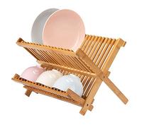Willonin Égouttoir pour Vaisselle- égouttoir en Bambou, Vaisselle, égouttoir à Vaisselle,Lave-Vaisselle Égouttoir en Bois de Bambou, Pliable -42x26.5x35cm (Nature)
