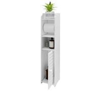 Willonin Meuble Salle de Bain, Armoire Toilette Colonne, Meuble Toilettes WC Rangement, Tiroir, Compartiment, Gain de Place, Petits Espaces-15 * 17 * 76cm