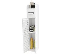 Willonin Meuble Salle de Bain, Armoire Toilette Colonne, Meuble Toilettes WC Rangement, Tiroir, Compartiment, Gain de Place, Petits Espaces-17 * 15 * 78cm