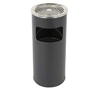 Willonin Poubelle avec Cendrier pour Extérieur,Cendrier sur Pied en Acier Inox avec Poubelle -Poubelle Cendrier Hauteur 60 cm (noir, 1)