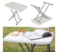 Willonin Table Compacte et Pliable, Table Pliante Ajustable, 76 x 50 x 50/62/74 cm - Intérieure/Extérieure/, Table Pliante pour Camping Traiteur Buffet Picnic (Blanc)