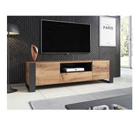 Willow - meuble TV - effet bois et gris - 180 cm - style industriel - Bois / Gris