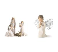 Willow Tree 26005 Ensemble de 6 Figurines Crèche Nativité & 26012 Figurine Ange de la Prière
