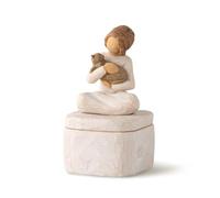 Willow Tree Boîte à souvenirs sculptée peinte à la main pour fille, 5.25" high, Naturel