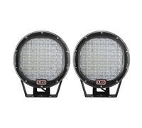 Willpower 2PCS Phare de Travail LED 23cm 9'' 225W Rond Projecteur LED 12V 24V Feux Antibrouillard LED Flood Longue Portée Etanche IP67 pour 4x4 Voiture Camion Tracteur SUV Bateau Quad Vehicule Noir