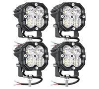 Willpower 4x Carré Phare de Travail LED 3'' 30W 3000LM, 12V 24V Feux Antibrouillard LED Flood Spot Projecteurs Lumière pour Voiture Camion Tracteur Bateau Offroad 4x4, Etanche IP67, 6000K Blanc