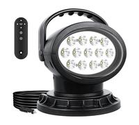 Willpower Feux de Travail LED Aimanté 12V 24V Projecteur de Recherche 39W | Phare LED Stroboscopique, Télécommande Rotative à 360°, Allume-cigare, Flood pour 4x4 ATV Voiture Offroad Camions Tracteur