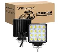 Willpower Phare de Travail LED Barre LED 12V 48W 10cm Projecteur LED Voiture Etanche IP67 D'inondation Feux Antibrouillard LED Feux de Travail pour 4x4 Moto Voiture Camion Tracteur SUV Bateau