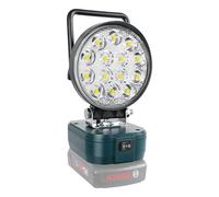 Willpower Projecteur Led Rechargeable Pour Bosch Batterie 18V, Portable Phare de Travail LED 4" 42W Sans Fil Lampe pour Chantier Garage Camping Randonnée Pêche, USB & Type C (Sans Batterie)