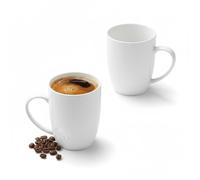Wilmax - Tasses à thé et à café - Lot de 2-460 ml - Tasse à café en porcelaine - Lot pour thé, cappuccino - porcelaine - Blanc