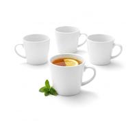 Wilmax - Tasses à thé et à café - Lot de 4-280 ml - Tasse à café en porcelaine - Lot pour thé, café, cappuccino - porcelaine - Blanc