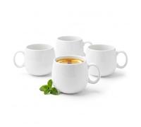 Wilmax - Tasses à thé et à café - Lot de 4-400 ml - Gobelet à café en porcelaine - Lot pour thé, café, cappuccino - porcelaine - Blanc