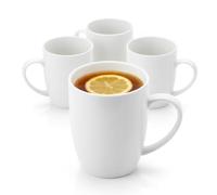 Wilmax - Tasses à thé et à café - Lot de 4-460 ml - Tasse à café en porcelaine - Set pour thé, cappuccino - porcelaine - Blanc