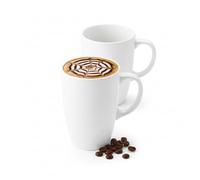 Wilmax - Tasses à thé et tasses à café - Lot de 2-630 ml - Tasse à café en porcelaine - Lot pour thé, café, cappuccino - porcelaine - Blanc