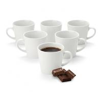 Wilmax - Tasses à thé et tasses à café - Lot de 6-280 ml - Tasses à café en porcelaine - Set pour thé, café, cappuccino - porcelaine - Blanc
