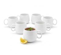 Wilmax - Tasses à thé et tasses à café - Lot de 6-400 ml - Tasses à café en porcelaine - Set pour thé, café, cappuccino - porcelaine - Blanc