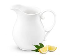 Wilmax - Théière blanche - 1,6 L - Pichet en porcelaine pour boissons chaudes et froides - Bec verseur large - Haute qualité - Pour la maison, la gastronomie - Théière - Coffret cadeau
