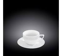 Wilmax WL-880106/AB Tasse à Cappuccino et Soucoupe en Porcelaine Blanc Capacité 170 ML