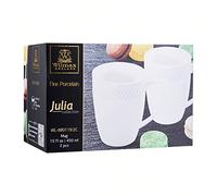 Wilmax WL-880119/2C Lot de 2 gobelets en Porcelaine Blanc Capacité 450 ML