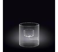 Wilmax WL-888904/A Bougeoir en Verre Borosilicate pour 1 Bougie Chauffe-Plat Hauteur 9 cm