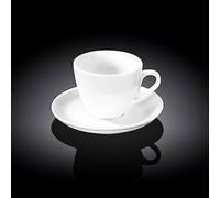 Wilmax WL-993175/AB Set de Tasses à thé et Soucoupe en Porcelaine Blanc Capacité 190 ML