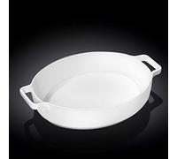 Wilmax WL-997041/A Plat à gratin en porcelaine avec poignée Blanc 35 cm x 7,5 cm Capacité 2730 ml