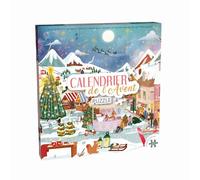Eeboo Calendrier de l'Avent puzzle Village de Noël 1008 pièces 24 coffrets Bleu TU