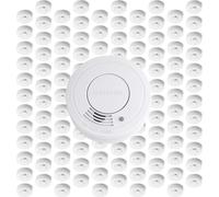Wiltec 120x kit détecteur de fumée avec pile fixe 3 V, 10 ans sans entretien, détecteur d'incendie avec fonction HUSH, détecteur d'incendie fiable 85 dB, protection efficace contre l'incendie