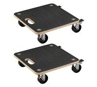 Wiltec 2X Chariot de Transport 380 x 380 x 119 mm, Charge maximale 250 kg, Plateau en Bois avec 4 roulettes pivotantes