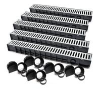Caniveau 5x1m Grille de recouvrement galvanisée 1,5t Drainage Eaux usées Rigole Évacuationn Garage