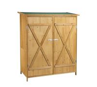 Wiltec Abri de Jardin XXL - 1380 x 655 x 1600 mm - en Bois - avec Toit en Bitume et 2 Portes - Cabane Remise pour Rangement Outils pour Jardin, Terrasse & Balcon
