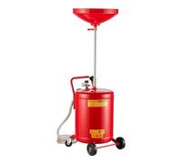Wiltec Appareil Récupérateur d’huile Pneumatique Rouge Réservoir 68 L Hauteur réglable 98-157cm 4 Roues Vidange Huile usagée Chariot Récupération Huiles Nettoyage Accessoires Atelier Garage Automobile