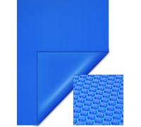 Wiltec Bâche à bulles solaire rectangulaire pour piscine, 5 x 8 m, 140 µ, en PE, couleur bleue, couverture piscine, chauffage piscine