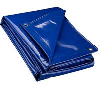 Wiltec Bâche de camion 3 x 5 m 650 g/m² Bleue Polyester Revêtement PVC Œillets inox 100 cm Haute protection Vol UV Intempéries Moisissure Étanche Solide Sécurité routière