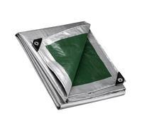 Wiltec Bâche de Camion 4 x 3m 120g/m² Vert/Gris PE Œillets alu 100cm Haute Protection Vol UV Intempéries Moisi Étanche Solide Haute Résistante Couverture Sécurité routière