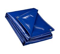 Wiltec Bâche de camion 4 x 6 m 650 g/m² Bleue Polyester Revêtement PVC Œillets inox 100 cm Haute protection Vol UV Intempéries Moisissure Étanche Solide Sécurité routière
