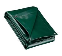 Wiltec Bâche de camion 4 x 7m Vert foncé 650 g/m² Polyester Revêtement PVC Œillets inox 100cm Haute protection Vol UV Intempéries Moisi Étanche Solide Haute Résistante Couverture Sécurité routière