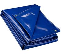 Wiltec Bâche de camion 5 x 7 m 650 g/m² Bleue Polyester Revêtement PVC Œillets inox 100 cm Haute protection Vol UV Intempéries Moisissure Étanche Solide Sécurité routière