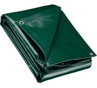 Wiltec Bâche de camion 5 x 8m Vert foncé 650 g/m² Polyester Revêtement PVC Œillets inox 100cm Haute protection Vol UV Intempéries Moisi Étanche Solide Haute Résistante Couverture Sécurité routière