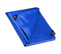 Wiltec Bâche de camion 7 x 6 m 240 g/m² Bleue Polyester PE Œillets alu 101 cm Haute protection Vol UV Intempéries Moisissure Étanche Solide Sécurité routière