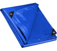 Wiltec Bâche de camion 7 x 6 m 240 g/m² Bleue Polyester PE Œillets alu 101 cm Haute protection Vol UV Intempéries Moisissure Étanche Solide Sécurité routière