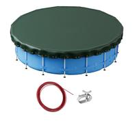 Wiltec Bâche de piscine ronde, Ø 460 cm, Couverture de piscine 2 en 1 en PE résistant aux UV, Pour été et hiver