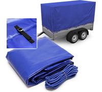 Wiltec Bâche de protection extérieure Remorque 2075x1140x900mm Sangle Boucle coulissante Courroie en caoutchouc Housse Hydrofuge Résistance Intempéries Anti-vol