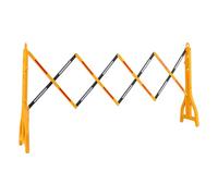 Wiltec Barrière extensible 250 cm en plastique, barrière à ciseaux avec bande réfléchissante, remplissable et pliable